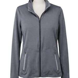 Icebreaker Merino Wool Jacket Womens S Gray Full Zip Pockets Thermal Base Layer